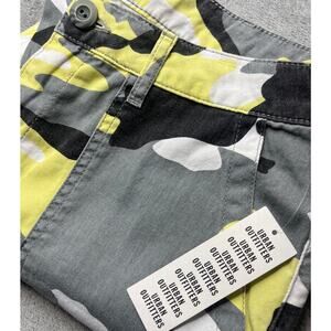 Urban‎ Outfitters Yellow Camo Cargo Pants High Waisted Utility Trousers Size 14